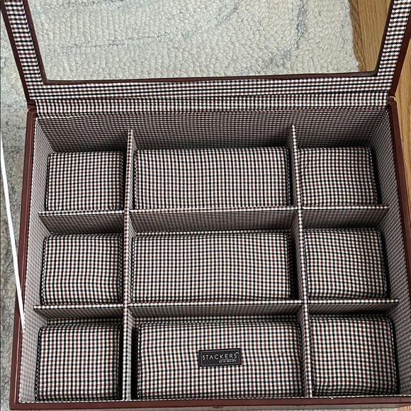 Stackers Brown Jewelry Organizer with Checkered Interior - Picture 4 of 16
